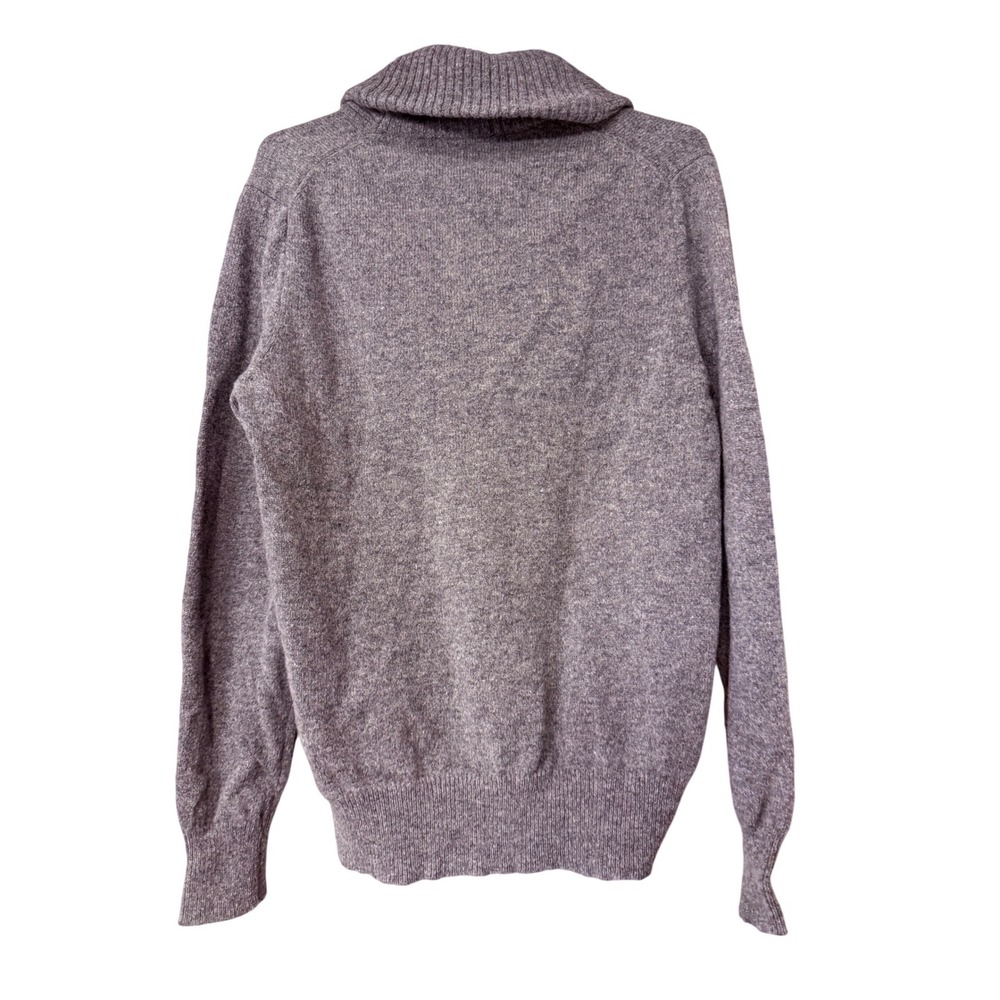 J.Crew Medium Gray 100% Lambswool Shawl Collar Button Sweater 21943 HO17 - Picture 7 of 7